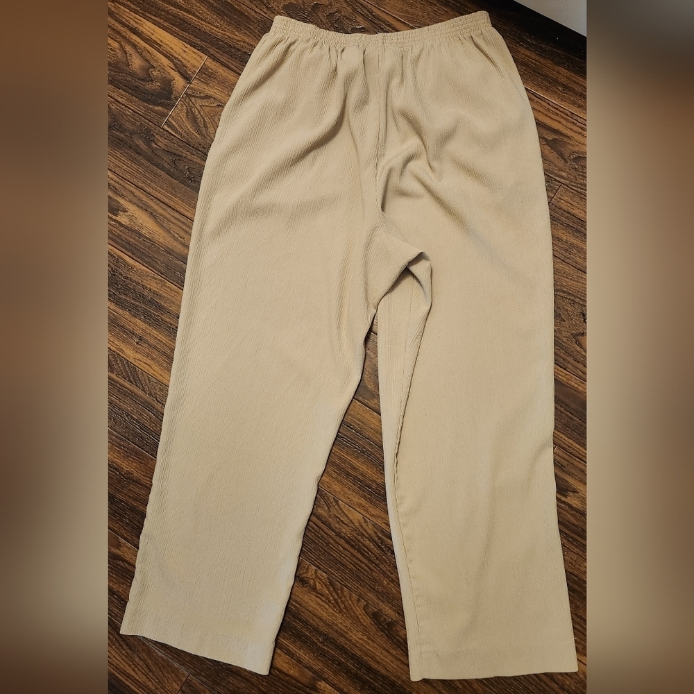 ALFRED DUNNER Sz 16 Taupe Beige Tan Wide Leg Pants - Picture 2 of 6